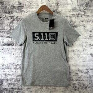 NWT - 5.11 Atmos Logo Short Sleeve Grey‎ T-Shirt - Men's Small